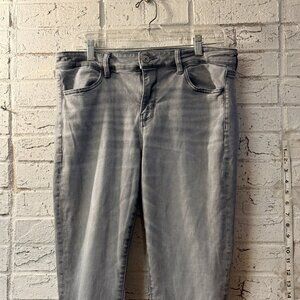 American Eagle Next Level Stretch Gray Skinny Jeans | Size 14 Long